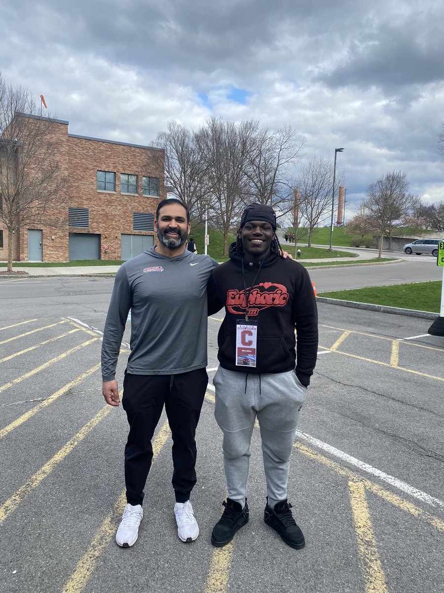 Had a great time at Cornell’s Junior Day this weekend!🔴🐻 #yellcornell #GBR @CoachBhakta @DanSwanstrom @coachjsam @bowievolfb @CoachJ_O