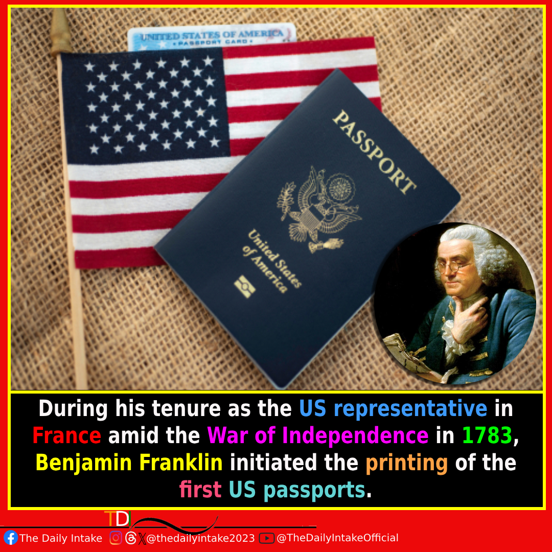 Passport Origins: Franklin's Revolutionary Move! 🇺🇸 #HistoricalMilestones #PassportPioneer #BenjaminFranklin #WarofIndependence #TravelHistory #Passport #USA #TheDailyIntake