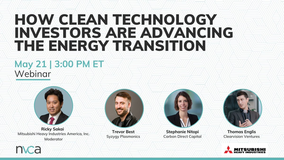 📅Upcoming Webinar: Dive into the future of clean tech with our May 21 with @MHI_Group ! Experts discuss the pivotal role of investors in sustainable business strategies. 🔗Register now: us06web.zoom.us/webinar/regist…