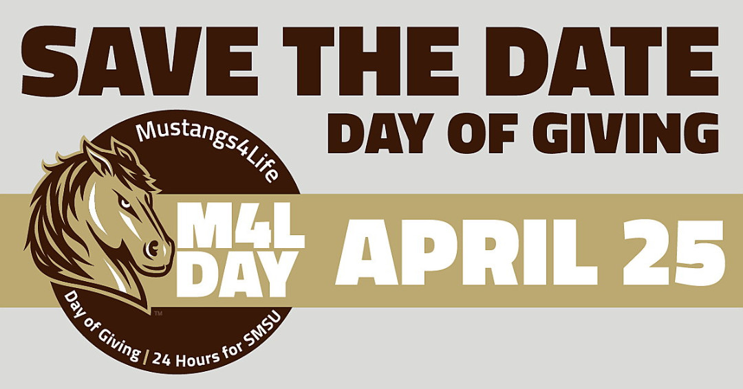 SAVE THE DATE: Thursday, April 25 - M4L Day 2024 SMSU alumni, parents and friends, are encouraged to save the date, Thursday, April 25, for this year's M4L Day—a one-day, online fundraising event—to help transform SMSU. bit.ly/3JeJgB2 📊 bit.ly/3jYeaRC