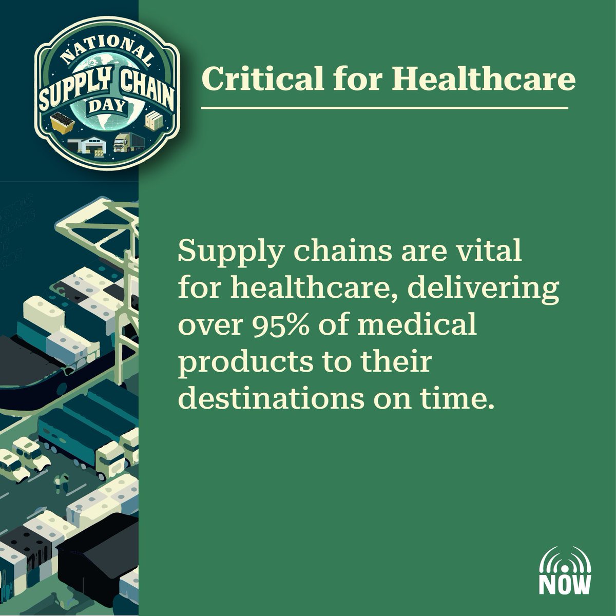 Fun Fact: Did you know that supply chains play a critical role in healthcare? 🏥 Mark your calendars! #NSCD2024 is on April 29th, just a week away! 🗓️ @_supplychainnow Learn more about our celebration and register for the livestream here: bit.ly/3IoNGVP