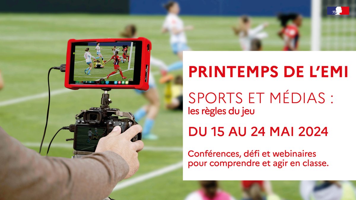 📅 Le #PrintempsEMI revient du 15 au 24 mai avec le thème 'Sports & médias : les règles du jeu' ! On parlera d'#EMI, d'EMC et d'éducation physique et sportive. Découvrez en plus ici swll.to/printempsEMI20… @leclemi @unss @usepnationale @actoulouse @acmontpellier