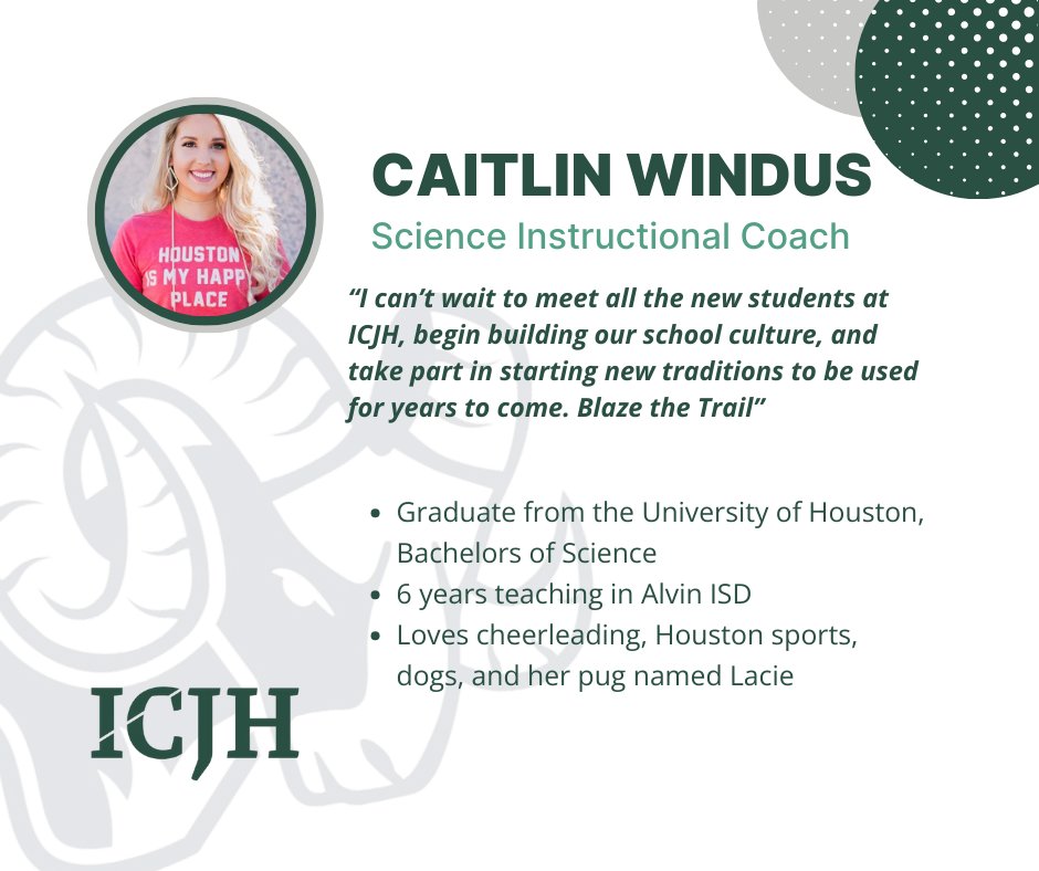 Let's meet the staff at ICJH...