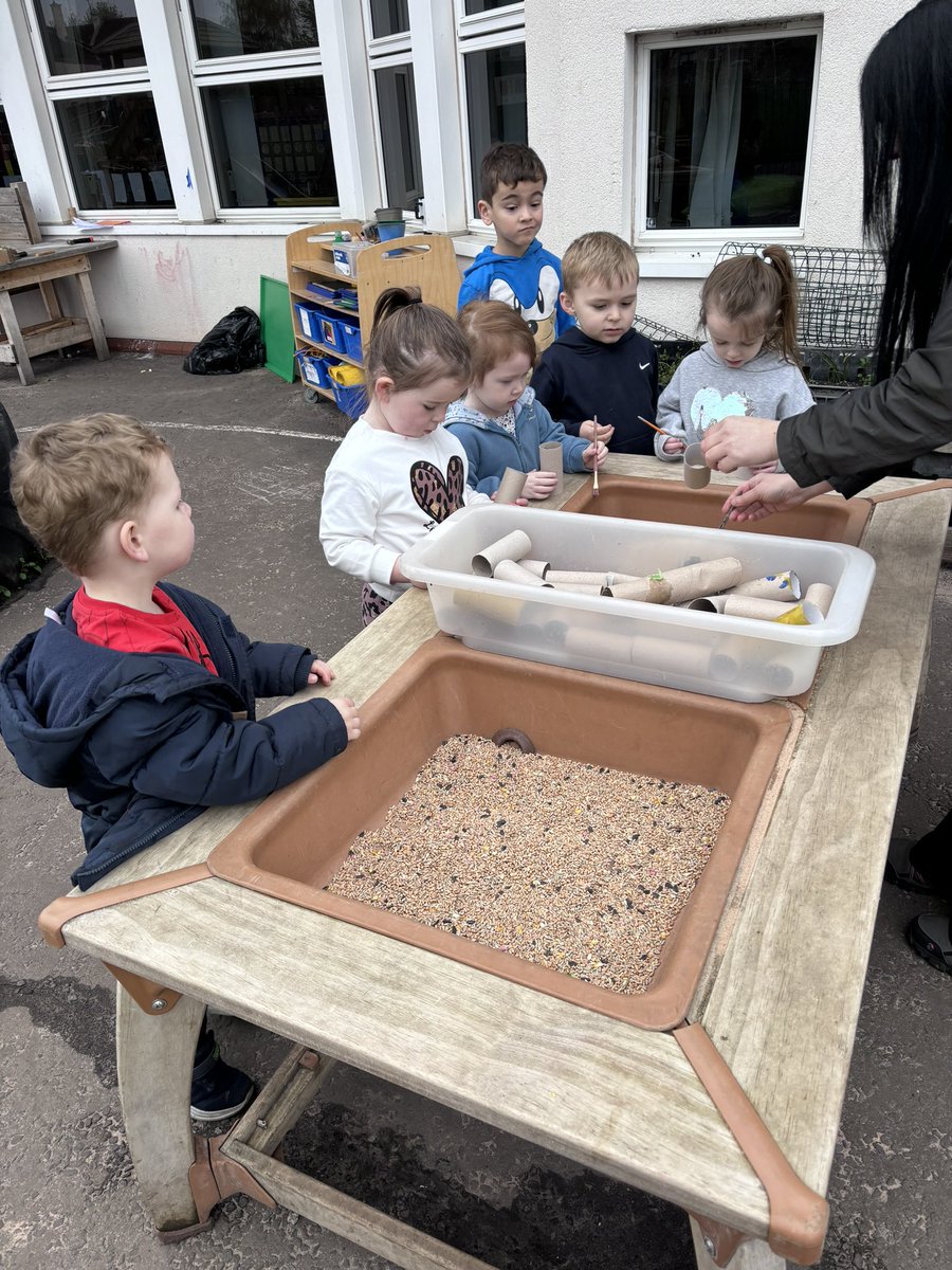 We have been busy expanding children’s interest in the birds we see around our outdoor area by making our very own bird feeders to hang on the tree. #SHINE #responsive #childsvoice