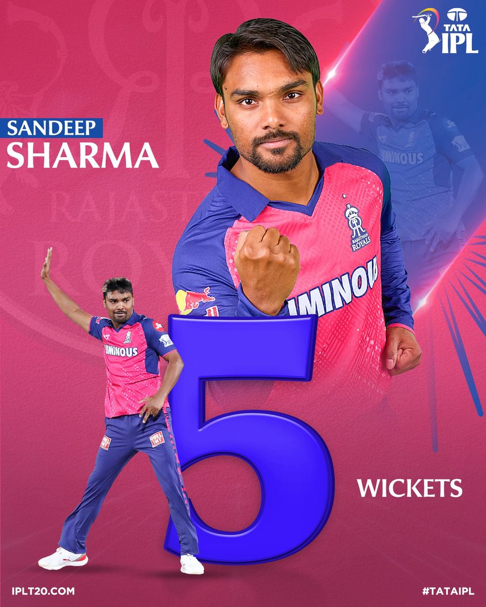 𝙁𝙄𝙁𝙀𝙍 for Sandeep Sharma in Jaipur! 👏👏

Exceptional bowling display from the right-arm seamer 🙌

Scorecard ▶️ bit.ly/TATAIPL-2024-38

#TATAIPL | #RRvMI