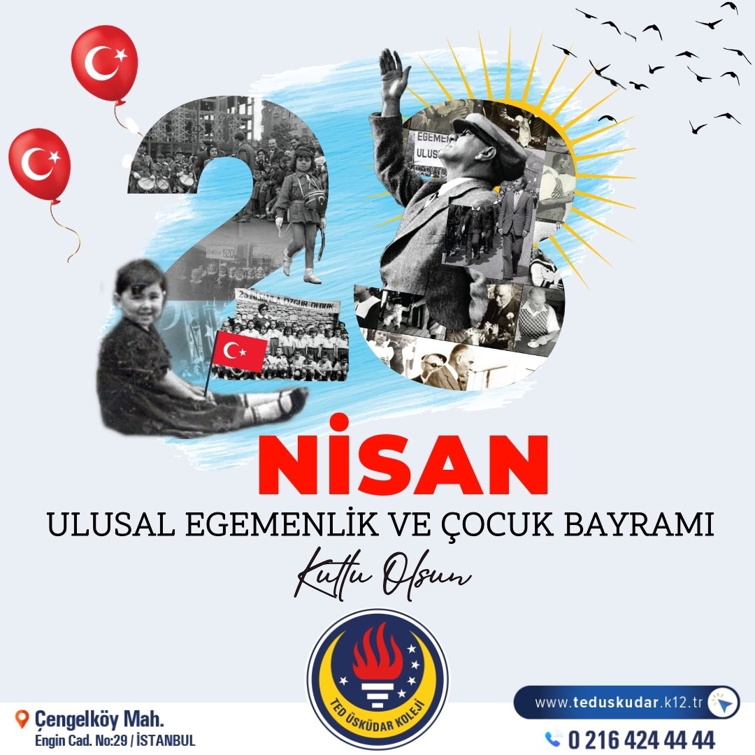 Ulusal egemenliğimizin ve var olma mücadelemizin ilk adımı olan Türkiye Büyük Millet Meclisi'nin kuruluşunun 104. yıldönümü ve 23 Nisan Ulusal Egemenlik ve Çocuk bayramımız kutlu olsun. 🇹🇷❤️🤍🎉 #TED #TEDüsküdarkoleji #23nisanulusalegemenlikbayramı