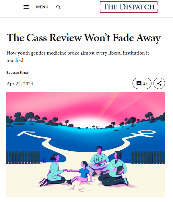 'Anyone who reads the Cass Review, and who then reads the most recent mainstream American media coverage of youth gender medicine, will be gobsmacked.' @jessesingal's incisive piece exposes how a blend of ideology, activism, and selective 'expert' endorsements shape US media's