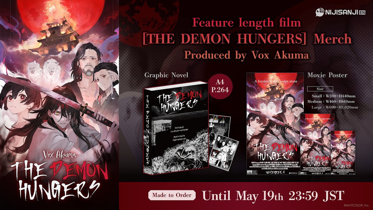 THE DEMON HUNGERS - The Graphic Novel alongside a print of the film's poster will be available for pre-order TOMORROW! ⏰April 23rd @ 21:00 JST / 13:00 BST / 08:00 EST No limit on stock but once the pre-order period ends on May 19th, it's gone for good!