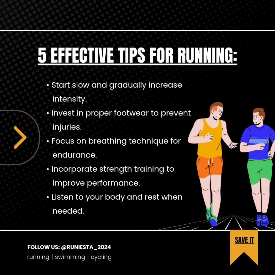 5 Effective Tips for Running🏃💫

Visit our website:
runiesta.com

#runiesta #running #cycling #swimming #fitnessevent #runnerscommunity #cyclingcommunity #swimmingcommunity #fitnesscommunity #duathlon #trialthlon #run #cyclinglife #cyclist #marathon #HalfMarathon