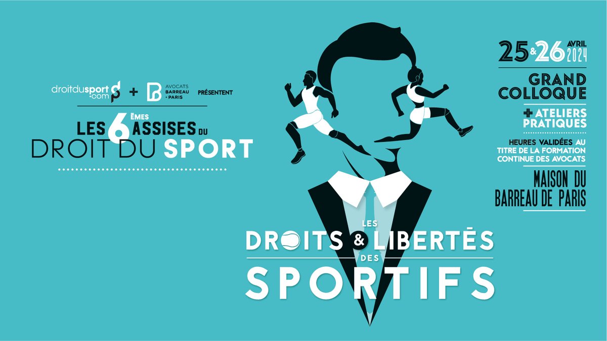 6èmes Assises du droit du sport - Les Droits et Libertés des sportifs 🚨 Dernières places disponibles avant clôture des inscriptions mercredi 24 avril à 12h ! ⏳ S'inscrire : bit.ly/3SuvoIk 🔗