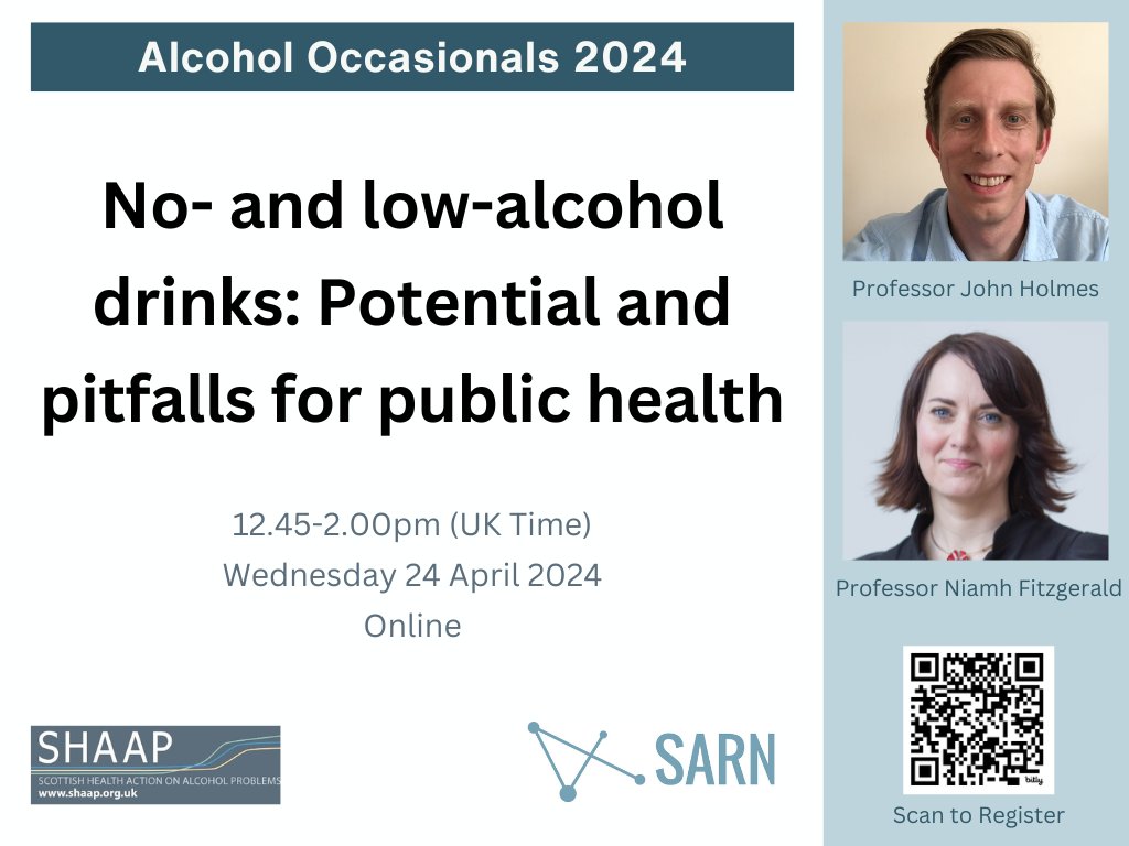 🗓️ Our next Alcohol Occasional webinar will be taking place on Wednesday between 12.45 and 2pm (online). 💡 Our seminars give an opportunity to hear about, and discuss, new or ongoing research in the alcohol field. ✍️Register here: bit.ly/4aiZ8Oy (by 9am, Wed 24th)