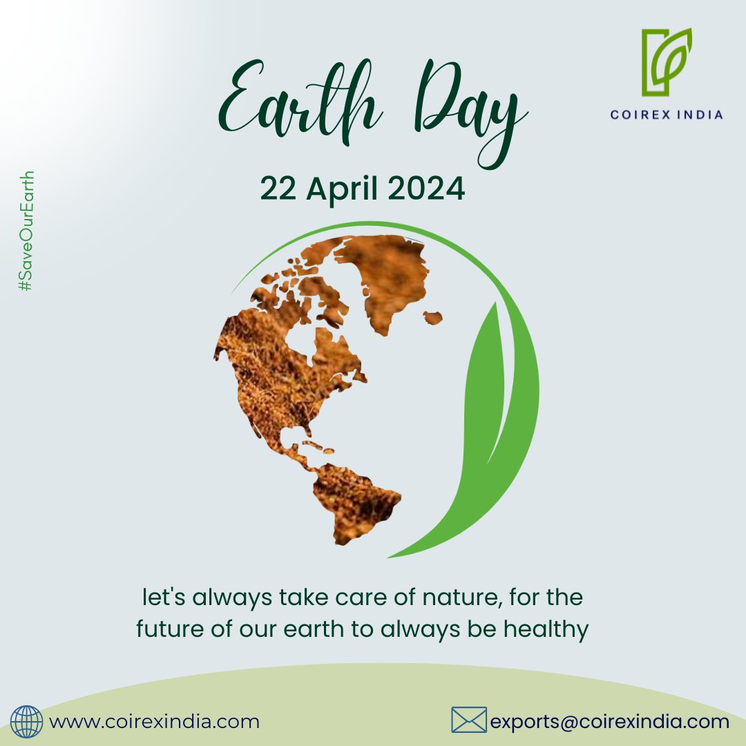 Let’s always take care of nature, for the future of our earth to always be healthy.

Together plant for a better planet... Choose us as eco-friendly products!

Happy Earth Day!

#earthday #earthday2024 #savetheplanet #coirexindia #coirex #Coirexporters #Coirproducts  #coirpith