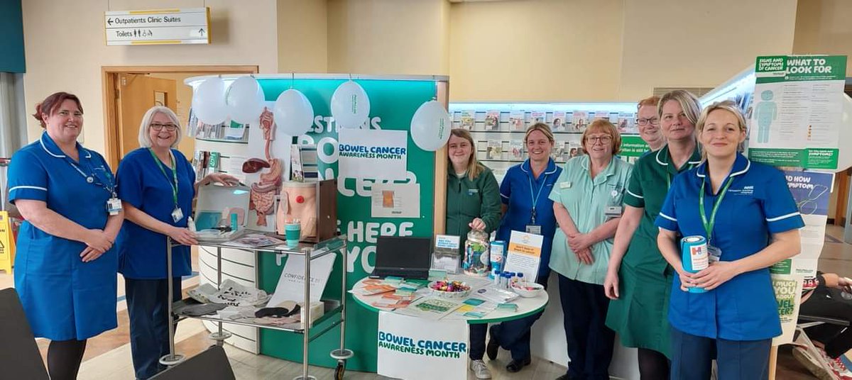 Tuesday from 1pm at our RPH Pod, the CNS colorectal team , the bowel screening service and Calum from our team, will all be spreading awareness of #bowel cancer for #bowelcancerawarenessmonth. They will be there to will answer any questions or concerns. @LancsHospitals