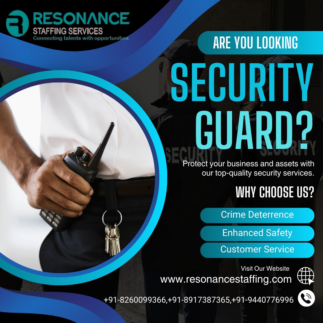 Protect your business and assets with our top-quality security services.
Visit us: resonancestaffing.com
#ResonanceStaffing #CareerOpportunities #StaffingAgency #EmploymentServices #JobConsultants #CareerDevelopment #WorkOpportunities #JobPlacementAgency  #ProfessionalStaffing