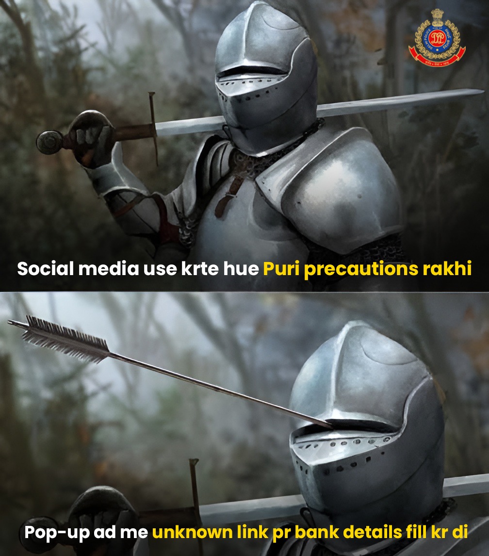 Guard your privacy! One casual click could compromise your cyber safety. Beware of pop-up ads asking for your details. #DelhiPoliceCares #CyberSafety
