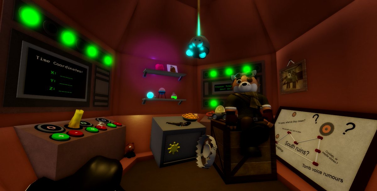 pr0pan3_'s tweet image. "Hey there, sorry it's a little messy, it's just what I borrowed throughout the ages, didn't have time to clean the time machine."
better view of his model in the replies.
#piggy #RobloxPiggy #RobloxHunt