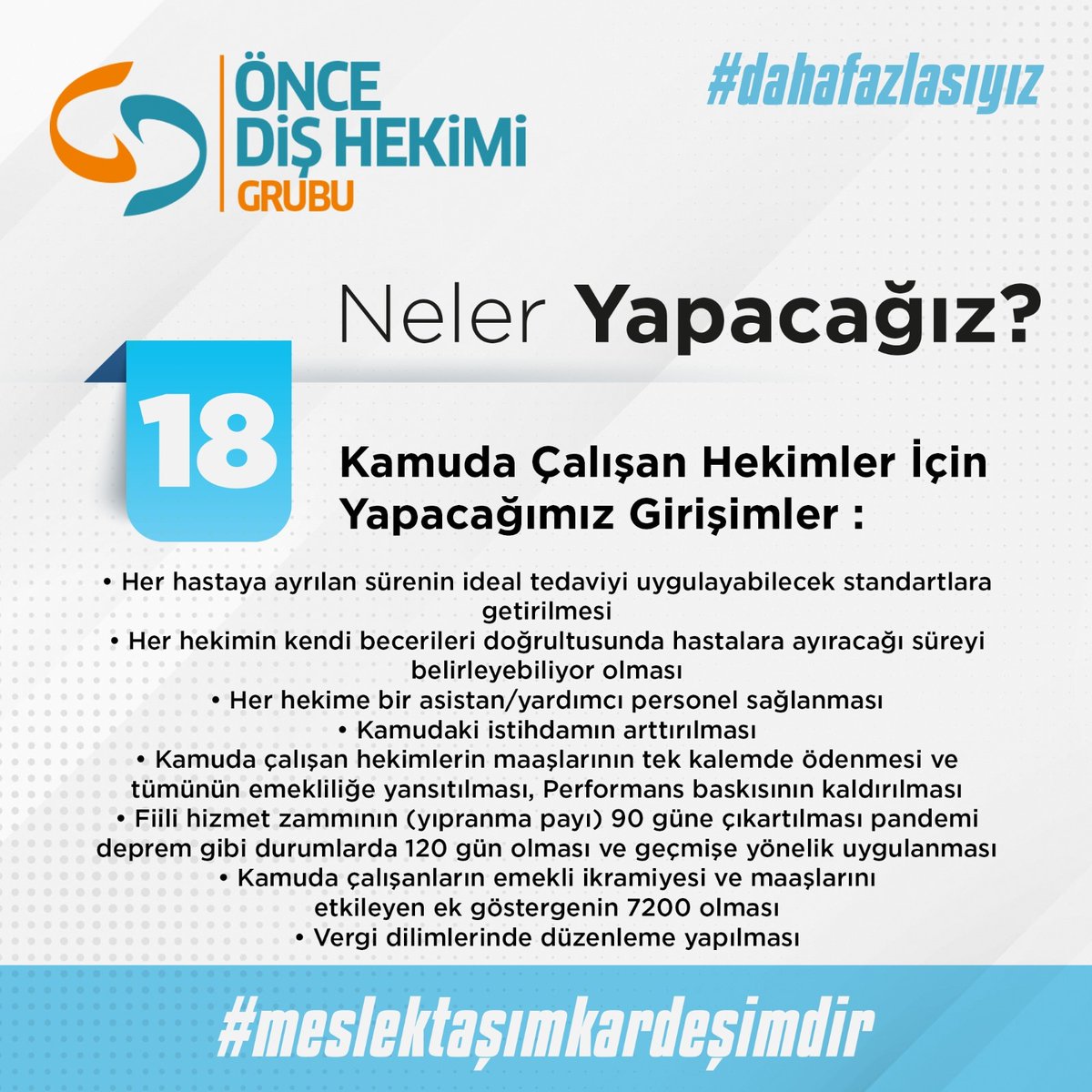 oncedishekimi's tweet photo. İki yılda yaptıklarımızı, siz değerli meslektaşlarımızla paylaşmıştık. Şimdi, önümüzdeki dönemde neler yapacağımızı açıklamaktan gurur duyuyoruz. 

#MeslektaşımKardeşimdir anlayışı ile #DahaFazlası olmaya devam edeceğiz.

#ÖnceDişHekimi  #DahaFazlasıyız #MeslektaşımKardeşimdir https://t.co/I1655zK6nw