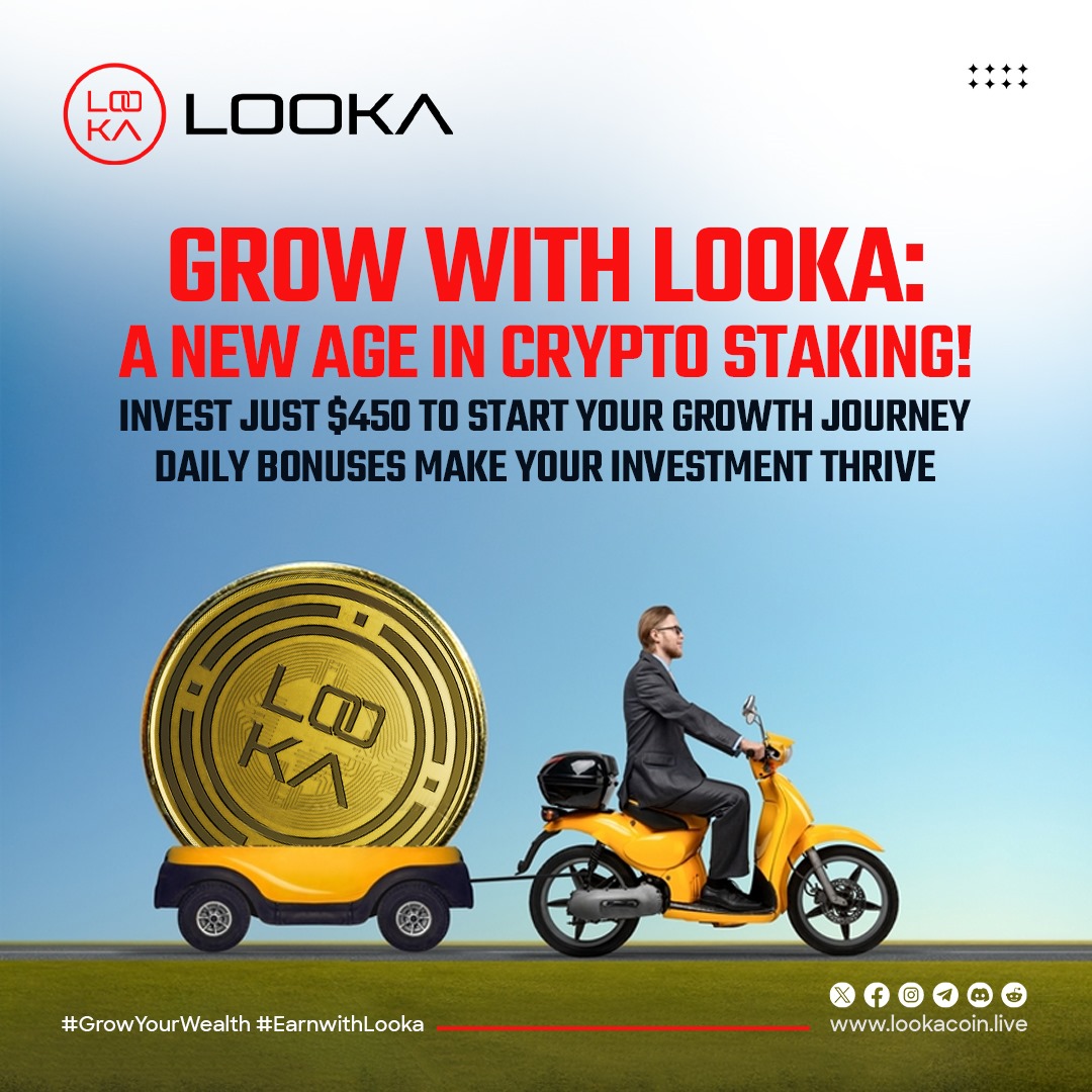 looka_live's tweet photo. Rev up your finances with Looka Coin: your ride to a golden future. $450 is all you need to throttle up and speed into the crypto lane! #LookaCoin #CryptoJourney #InvestmentAccelerated https://t.co/W5yFKvRsiX