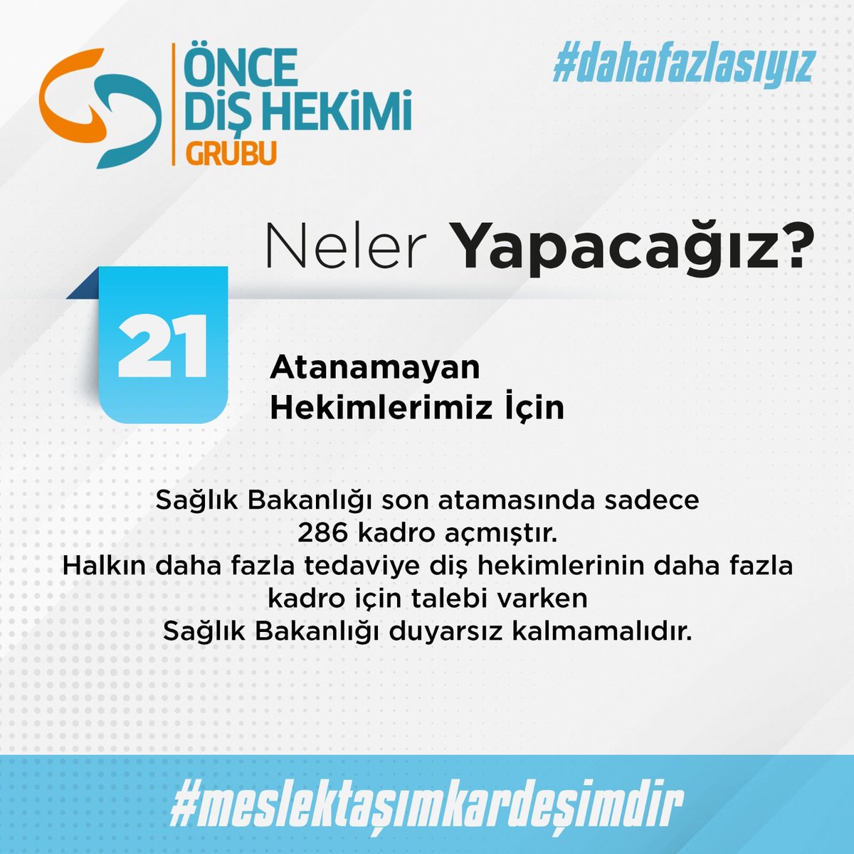 oncedishekimi's tweet photo. İki yılda yaptıklarımızı, siz değerli meslektaşlarımızla paylaşmıştık. Şimdi, önümüzdeki dönemde neler yapacağımızı açıklamaktan gurur duyuyoruz. 

#MeslektaşımKardeşimdir anlayışı ile #DahaFazlası olmaya devam edeceğiz.

#ÖnceDişHekimi  #DahaFazlasıyız #MeslektaşımKardeşimdir https://t.co/wMUDh00COE