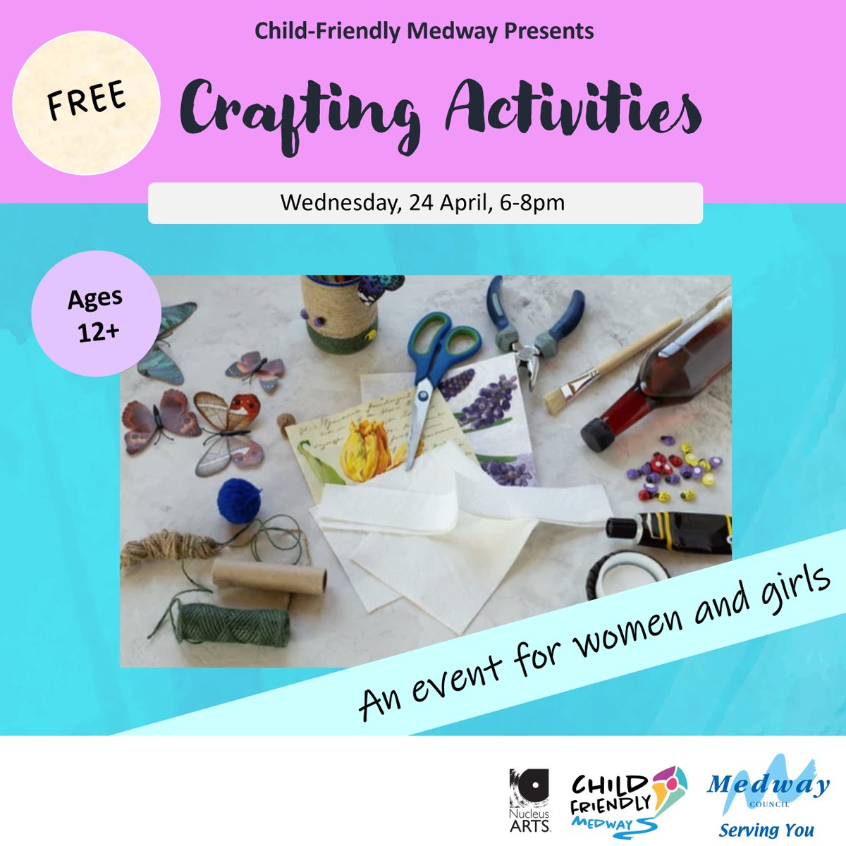 Our next women and girls crafting session is... Needle Felting! 🧵

This will be taking place Wednesday 24 April, 6-8pm at Nucleus Arts, Chatham High Street 📍

Email childfriendly@medway.gov.uk to book on 💌

#WomenAndGirls #ChildFriendlyMedway #VAWG