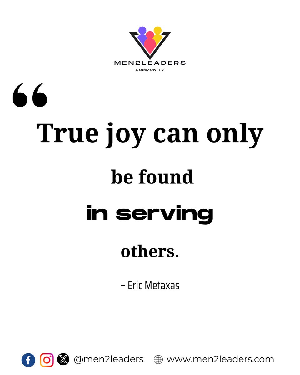 Have you ever noticed how true fulfillment blossoms when we focus on serving others?
There's a unique joy that comes from lending a helping hand. Do not underestimate the power of selflessness.
 
#Men2leaders
#ServiceBringsJoy
#PurposeDrivenLife