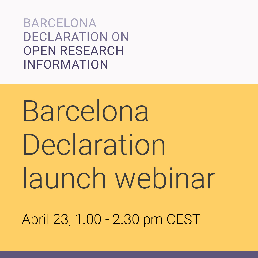 There's still time to register for our launch webinar tomorrow, April 23, 1.00-2.30pm CEST universiteitleiden.zoom.us/meeting/regist… Hear about the Declaration, why organizations decided to sign, a perspective on plurality of sources, and next steps. #BarcelonaDeclaration #OpenScience