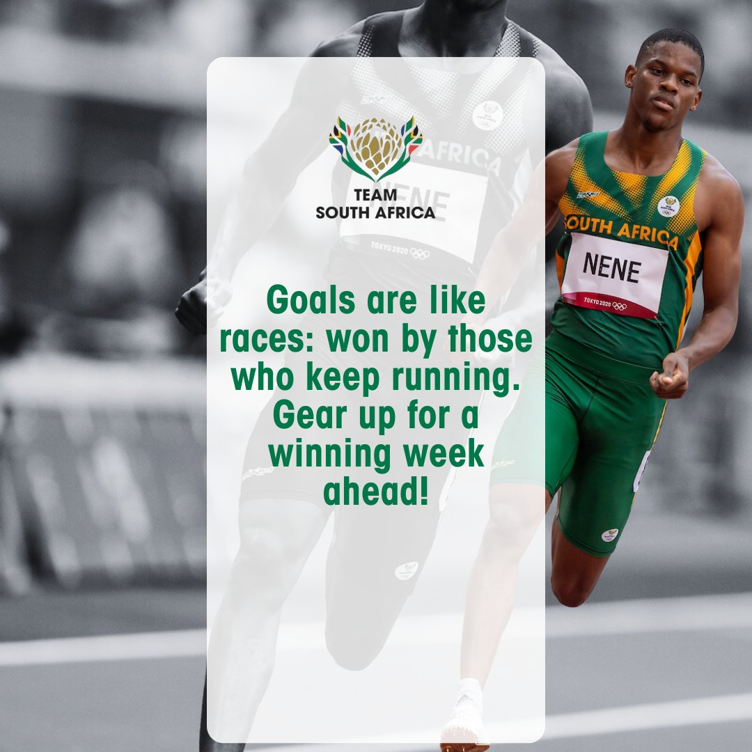 Start your week on track, and race towards your goals with the same determination as #TeamSA on the field! 🏃‍♂️

#ForMyCountry