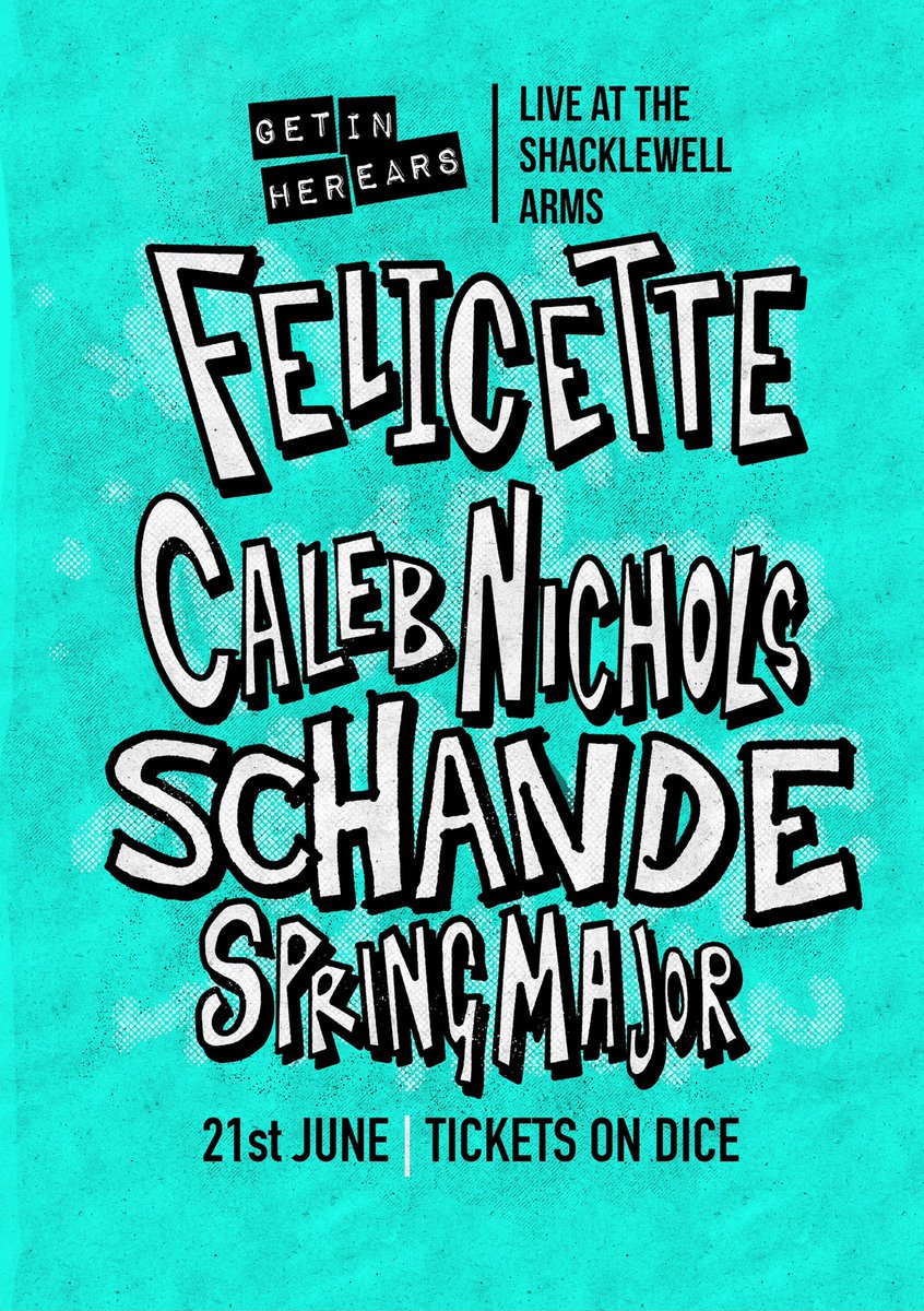 🌻Line-up addition announcement! 🌻 

For our June gig, in addition to the already ace line-up of <a href="/hellofelicette/">felicette</a> <a href="/seanickels/">Caleb Nichols</a> &amp; <a href="/spring_major/">spring major the rock band</a> , we now have faves @schandetheband joining the bill. A night of pure indie-pop dreams!

🎟 👉 link.dice.fm/7gvQ4lSa0Ib?sh…