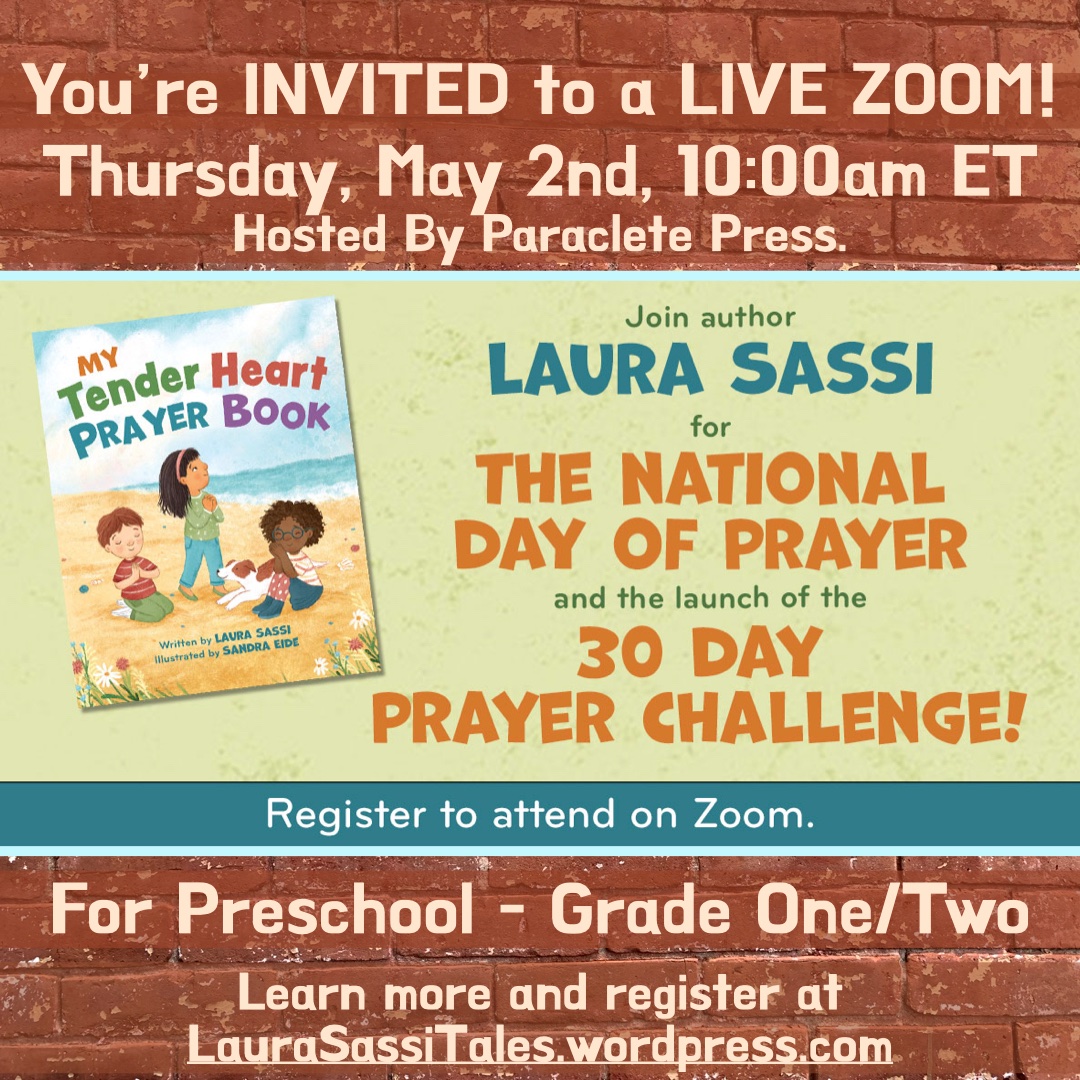 TEACHERS, PARENTS, KIDMIN!  On Thurs. May 2, 2024 at 10 am ET, join me for a LIVE VIRTUAL AUTHOR EVENT via Zoom as we celebrate the #NationalDayofPrayer &amp; learn all about what prayer is. Learn more &amp; register: laurasassitales.wordpress.com/2024/04/22/tea… #christianschool #prayingmama #prayingkids