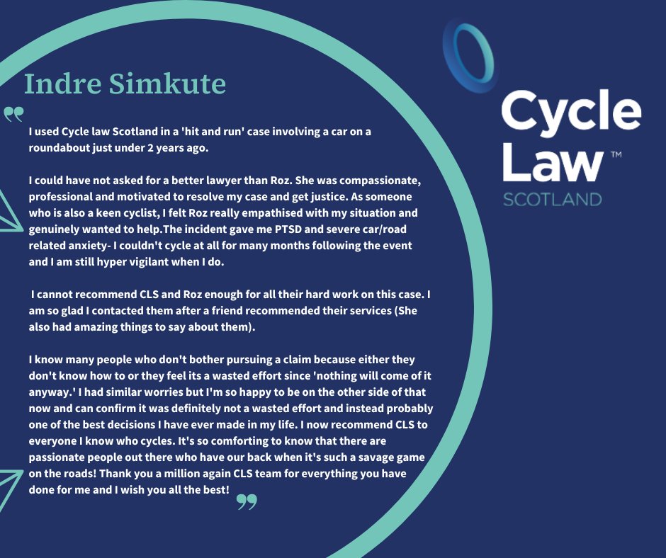 HIT AND RUN AT ROUNDABOUT Pleased to share Indre's review because she, like many others, was not going to pursue a claim against a 'hit and run' driver as she thought it would be wasted effort. Happily, her experience turned out to be one of the best decisions she has ever made.