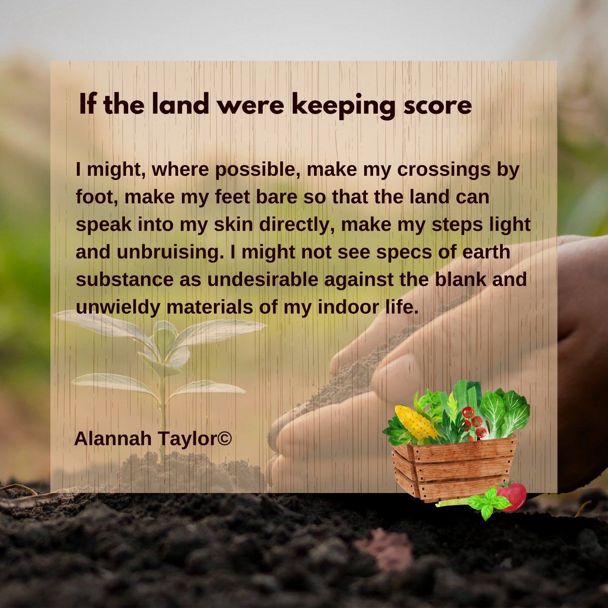 InkSweatTears's tweet photo. Today we have Winifred Mok, Sandra Noel, Γzge Lena and Alannah Taylor for Earth Day.
Read more of these incredible poets and their powerful poems via the link below or click the link in our bio:
https://t.co/JOtmQlMSHf
#Poem #FeaturedWork #Prose #Preview #poetry #OnlineZine https://t.co/FKyeeHQegn