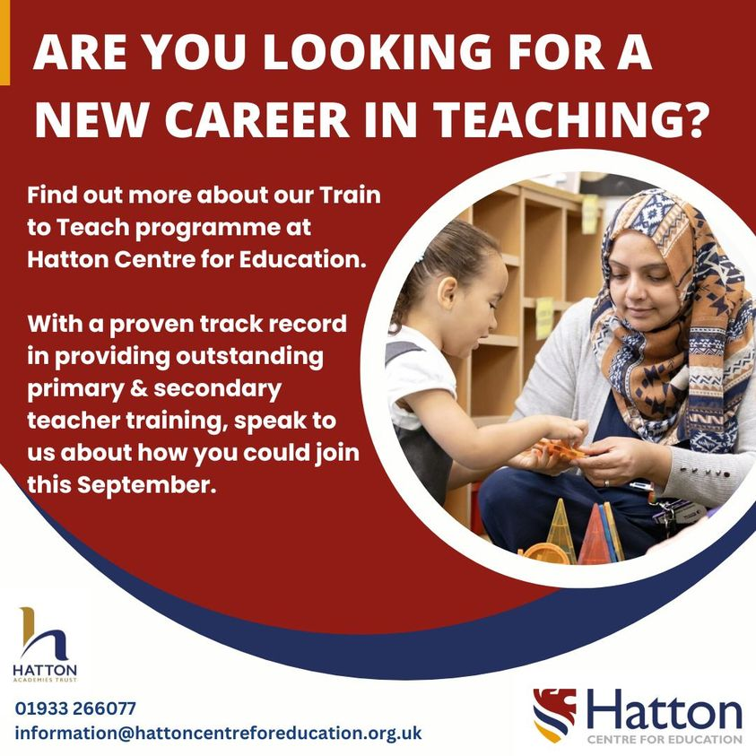Recruitment has now begun for potential teachers who will play a role in shaping the next generations future. If you have a degree at a 2:1 level and would like to know more, contact us to have an informal chat #traintoteach #teaching #education #Wellingborough