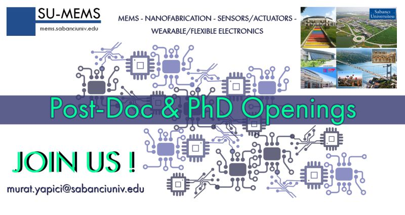 Multiple Openings available at SU-MEMS ! 

MS/PhD candidates apply by May 31  
****  admission.sabanciuniv.edu  **** 

Postdoctoral candidates please contact directly 
****  murat.yapici@sabanciuniv.edu  ****

#Turkey #masters2024 #PhD #postdoc #Researchproject #Physics…