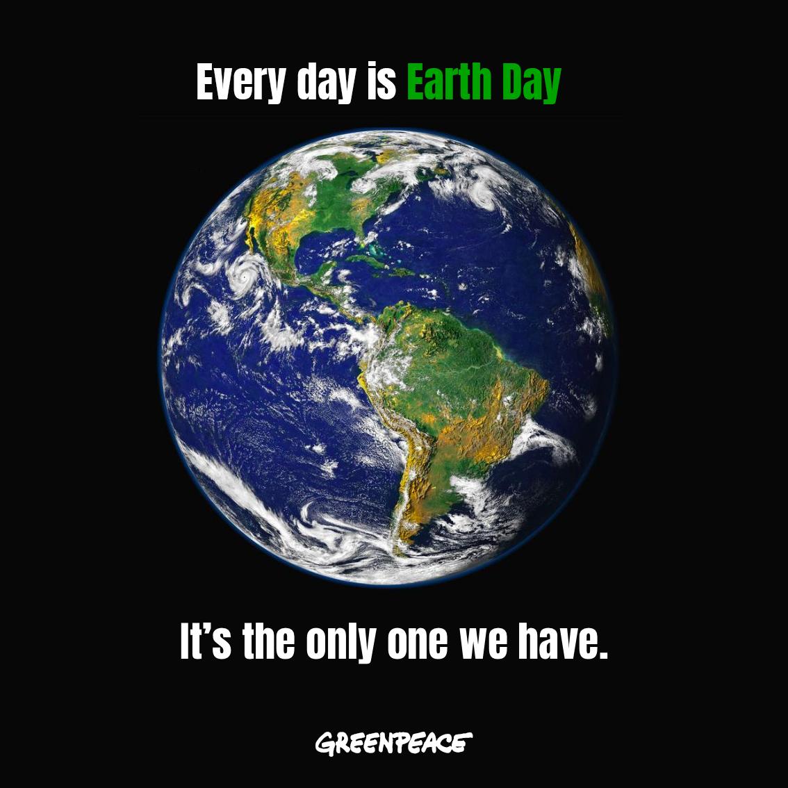 We #LOVE our #EARTH.  ...and we must protect it. #EarthDay 

#JoyTrain #ClimateChange #GlobalWarming #Blessed #Quote #Mindfulness #MondayMotivation #MondayMorning #MondayWisdom #MondayVibes #makeyourownlane #spdc RT @greenpeaceusa