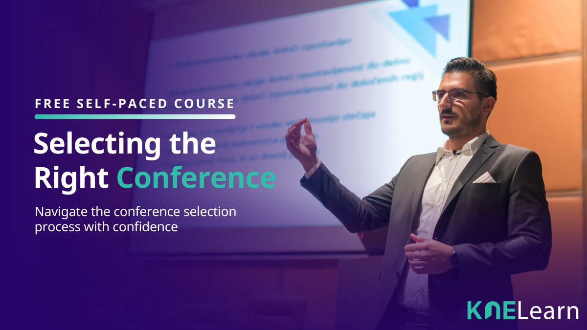 Academic #conferences are the best place to disseminate your #research, but choosing the right one can be tricky. Get started with KnE Learn's free course – Selecting the Right Conference – to learn how to evaluate key criteria for choosing conferences >> bit.ly/4b3BTZ9
