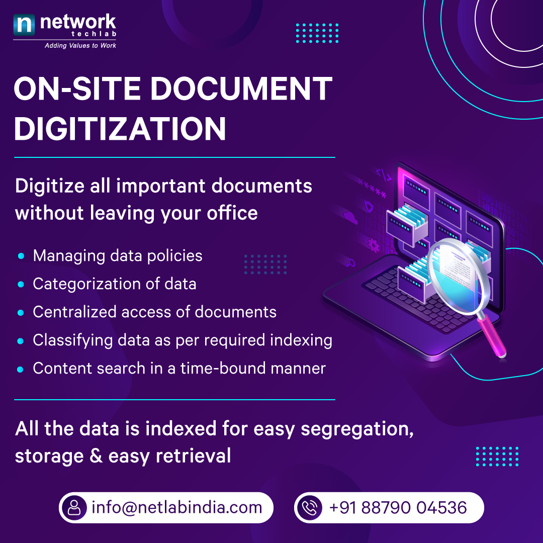Ntil_India's tweet photo. Transform your workspace with on-site document digitization! Say goodbye to paperwork and hello to efficiency. 

#NetworkTechlab #Paperless #Scanningsolution #DocumentDigitization #GoDigital https://t.co/oZIgA91rBO