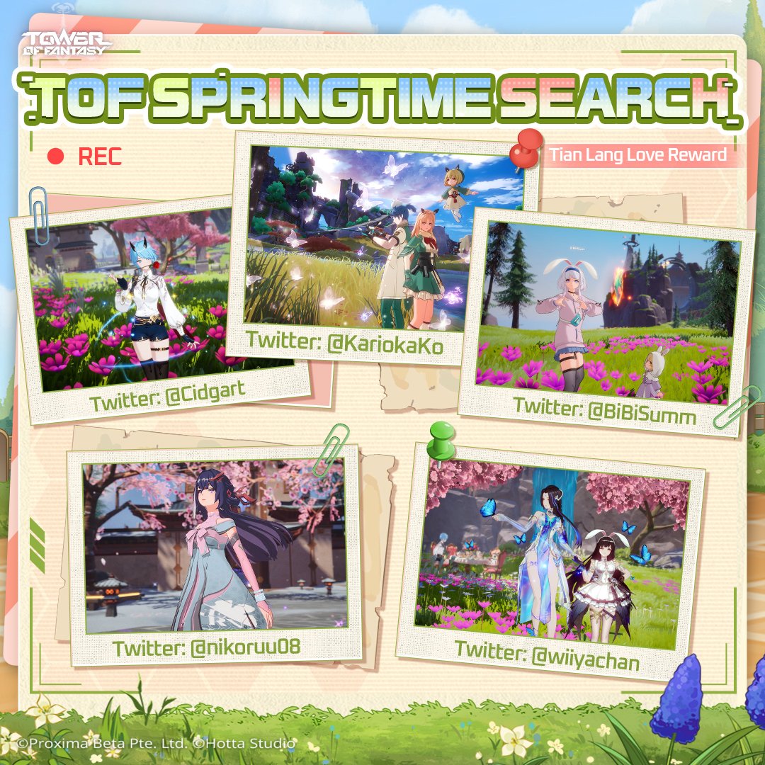 ToF_EN_Official's tweet photo. 【Result Announcement】
#ToFSpringTime Search Screenshot event.
A big thank you to all screenshot event participants, and a heartful congratulations to the winners! 💙
Here are the event winners. 👇
https://t.co/WRZa0Lo8Ky
Stay tuned for more events ahead!
#TowerofFantasy https://t.co/AHAbiqx5dD