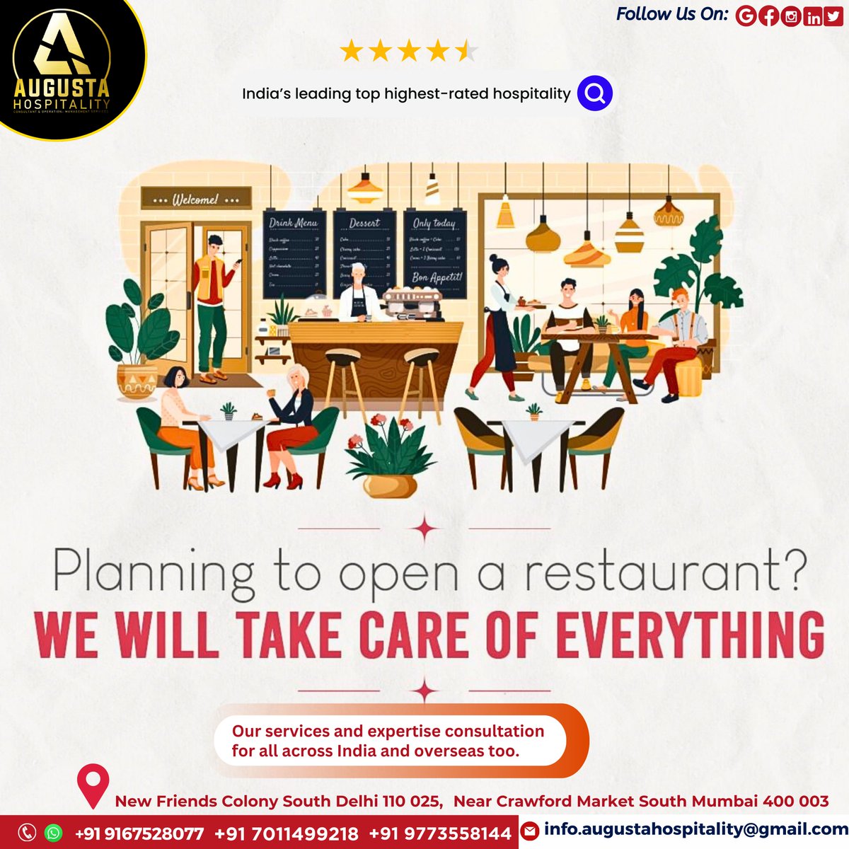 AugustaM95267's tweet photo. If you plan to open your own restaurant, Augusta Hospitality Consultant &amp; Operation -Management Services is the consultant you’re looking for. Hire us today and let us take care of everything of your pros.

#HotelManagement #HospitalityExperts #StressFreeBusiness https://t.co/ilEQDQhjsR