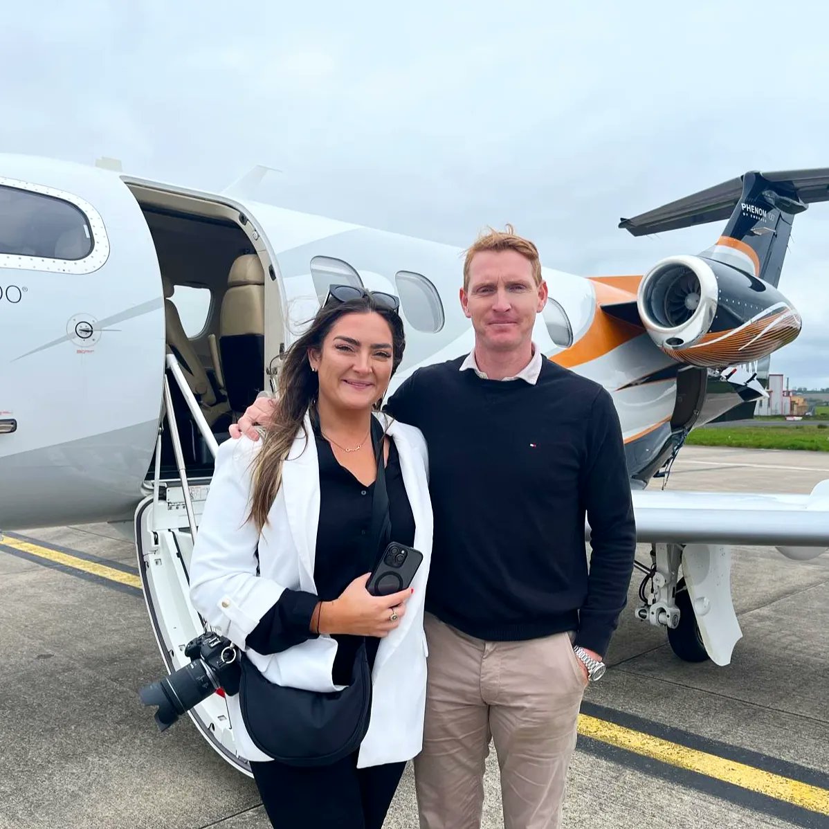We were proud to welcome showjumping champion & prospect Team Ireland Olympian, Daniel Coyle from Derry~Londonderry, and Emma McCabe of @EpicManage this morning, as they jet off to the Netherlands for Daniel's next leg of training.🏇 #CityofDerryAirport #TeamIreland #SupportLocal