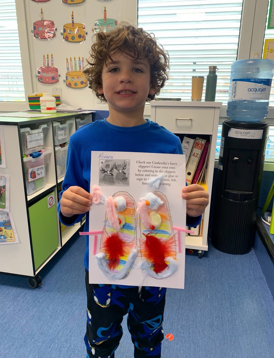 As part of our learning about fairy-tales 🧚‍♂️ and storytelling 📖 in our Unit in Preparatory Brains Moraleja, we have been reading some alternative versions of traditional tales. We read “Cinderella and the Furry Slippers'' and then they designed their own pair of slippers 🩰