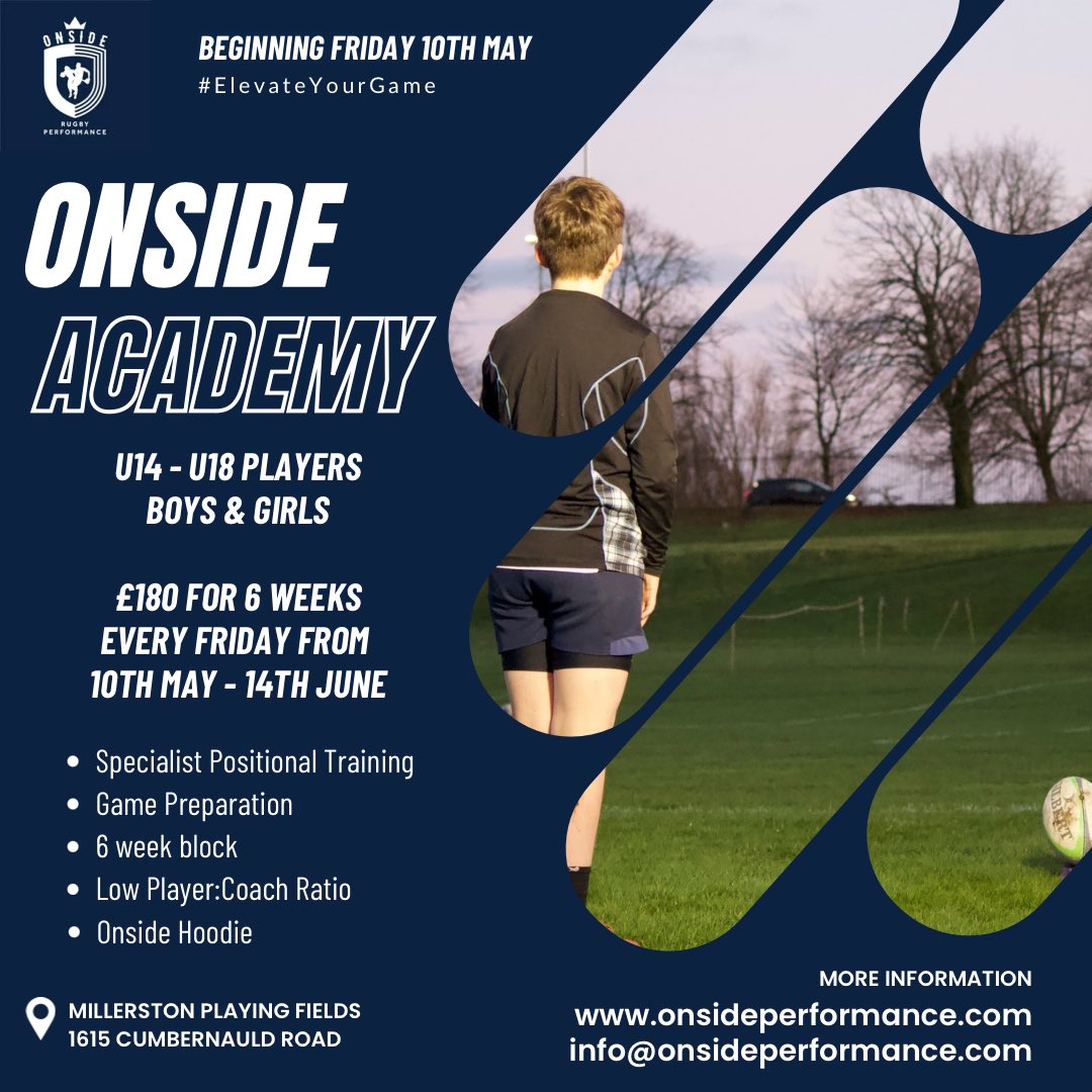 A reminder of what we have coming up Academy Block 2 Glasgow Summer Camp Girls Only Camp Registration for all 3 is open! #GetOnside #ElevateYourGame #studentofthegame
