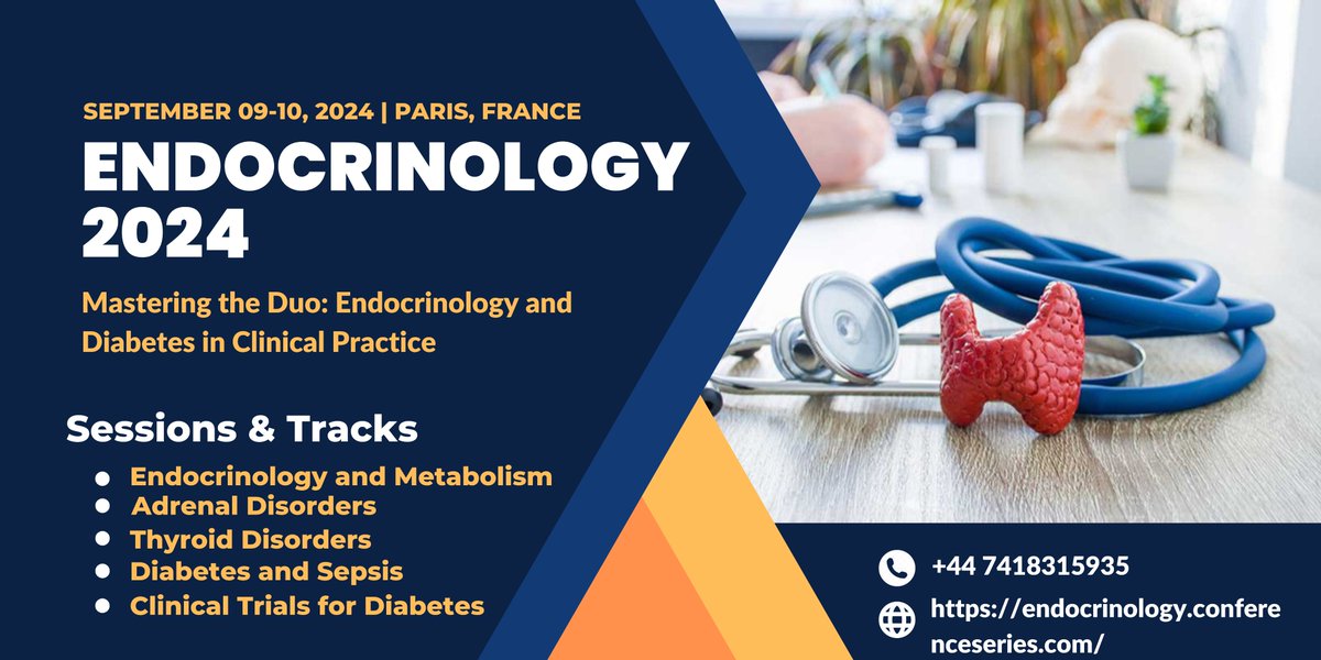 Join us at the Endocrinology 2024 Conference! Check out our sessions and submit your abstract to be part of groundbreaking discussions and explore the latest advancements in the field. Don't miss out - secure your spot now! 

#Endocrinology2024 #MedicalConference #ResearchPapers