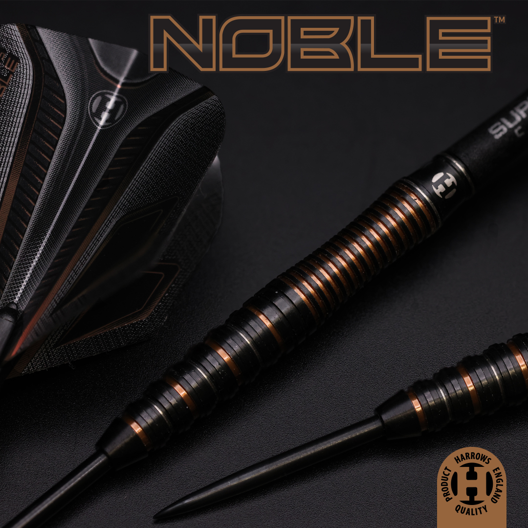 ⚜️Noble 90%⚜️ - Finest injection moulded 90% tungsten. - Unique barrel shape with tapered front and ergonomic, concave rear. - Finished in a striking black, silver and rich gold 3 colour combination. #MadeInEngland #DefyLimits