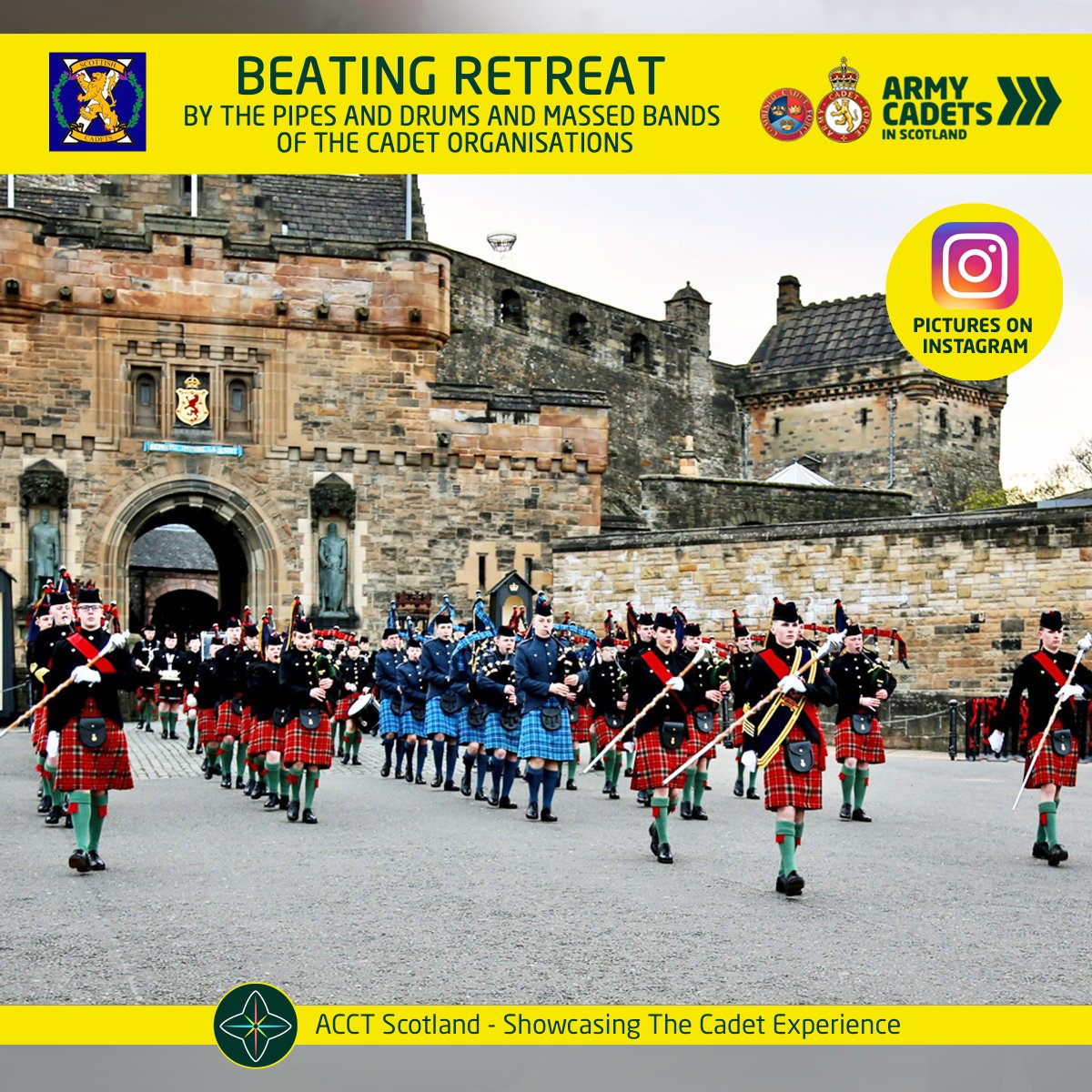 Beating Retreat on the Edinburgh Castle Esplanade Pictures on Instagram: instagram.com/armycadetsscot… #ArmyCadetsScot