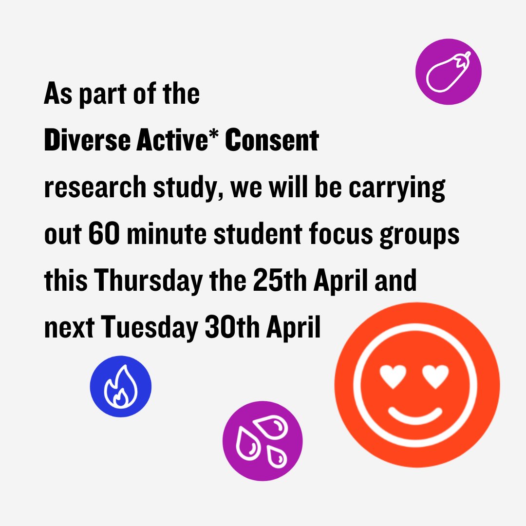 Can YOU help make consent training more diverse & inclusive? Join a 60 min online focus group on Thurs 25 April or Tues 30 April. Register: forms.office.com/e/7jP3hWrPwx All participants get a €20 One4all voucher. Participants must students in RCSI, University of Galway or IADT, 18+