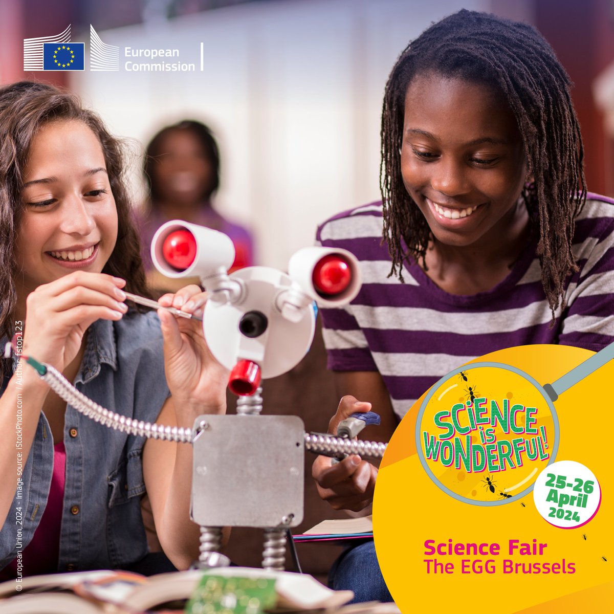 Join us on Thursday & Friday at @TheEggBrussels for two exciting days of our #ScienceIsWonderful fair! Go hands-on, join science shows, see experiments & play games — be it with your school or family. The best part? Entry is 100% free! More details ➡️ europa.eu/!F49vCw