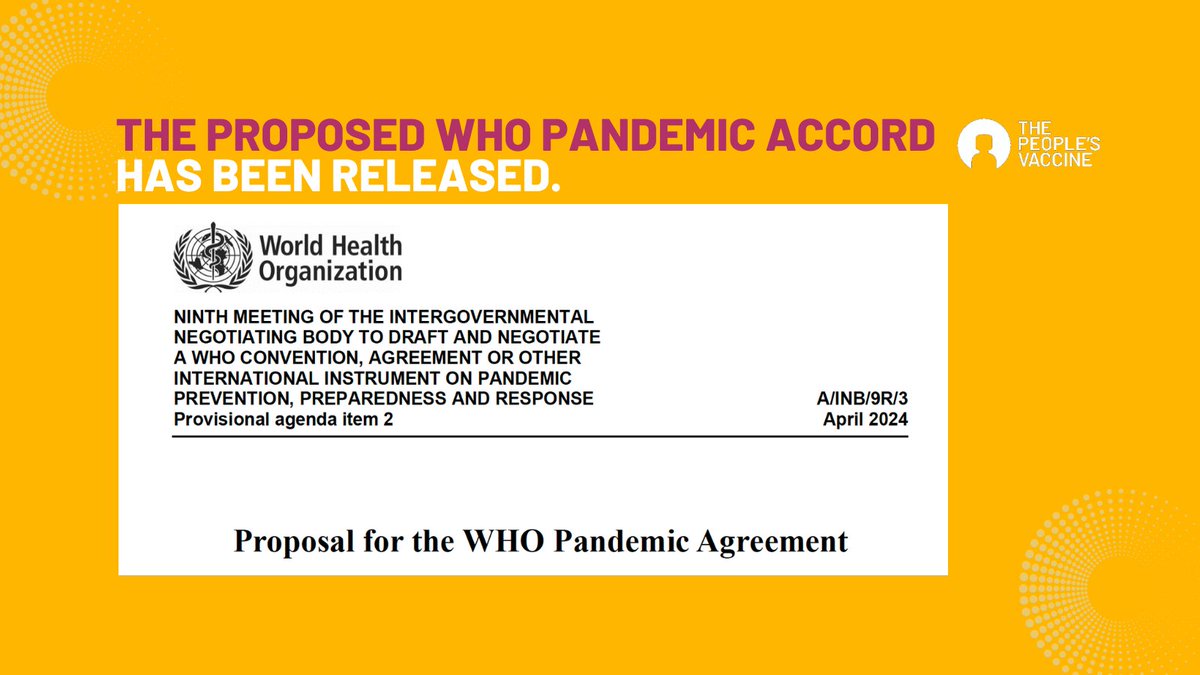 1/5: The proposed text for WHO #PandemicAccord has been released. Access the text from this link: healthpolicy-watch.news/wp-content/upl…