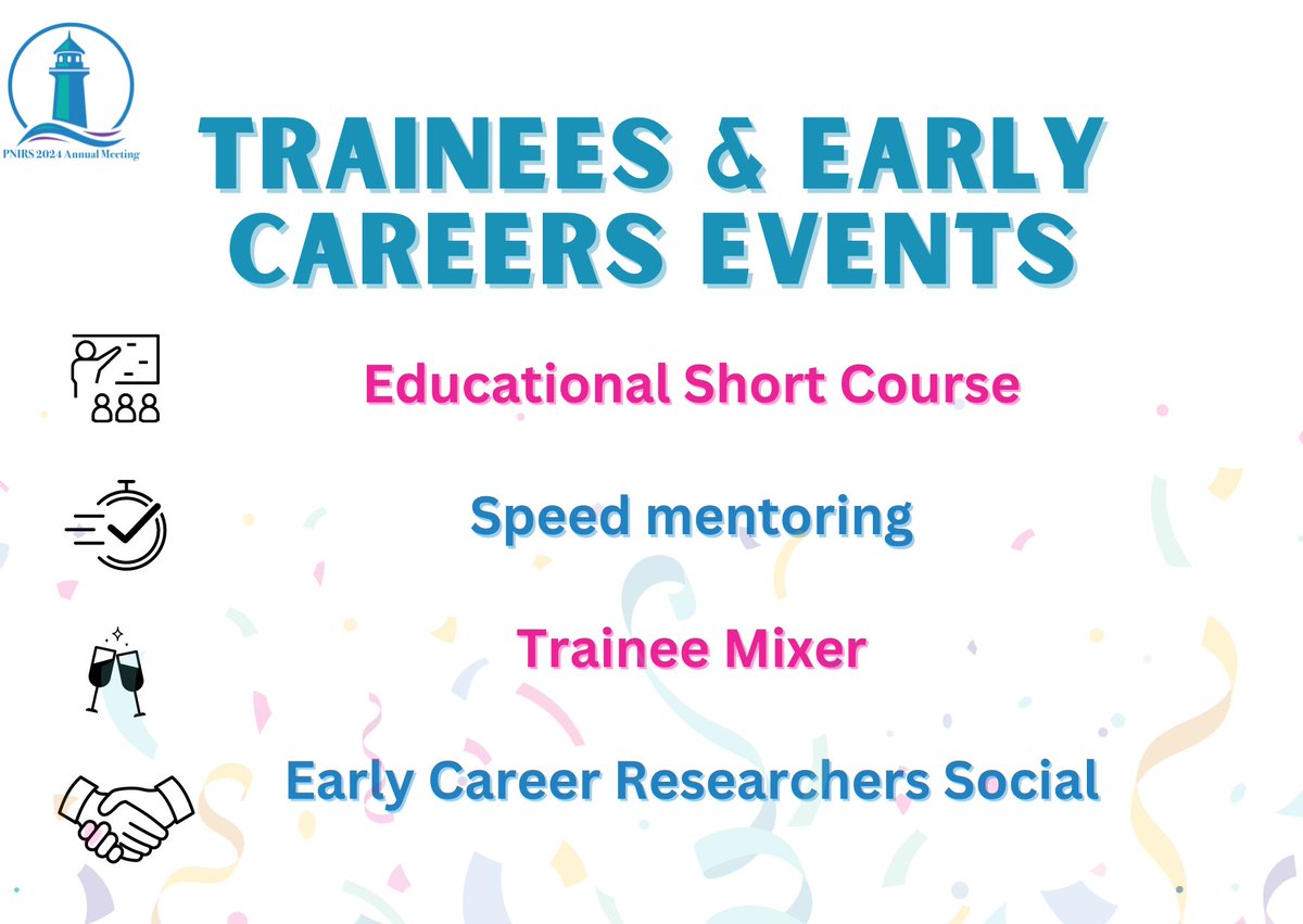 Trainees & ECRs – Trying to optimize your networking, professional development, and socializing experiences at the #PNIRS2024 meeting? We have some thoughts 💡… 🧠 Educational Short Course 🛎️ Speed mentoring 👥 Trainee Mixer 🪜 Early Career Researchers Social