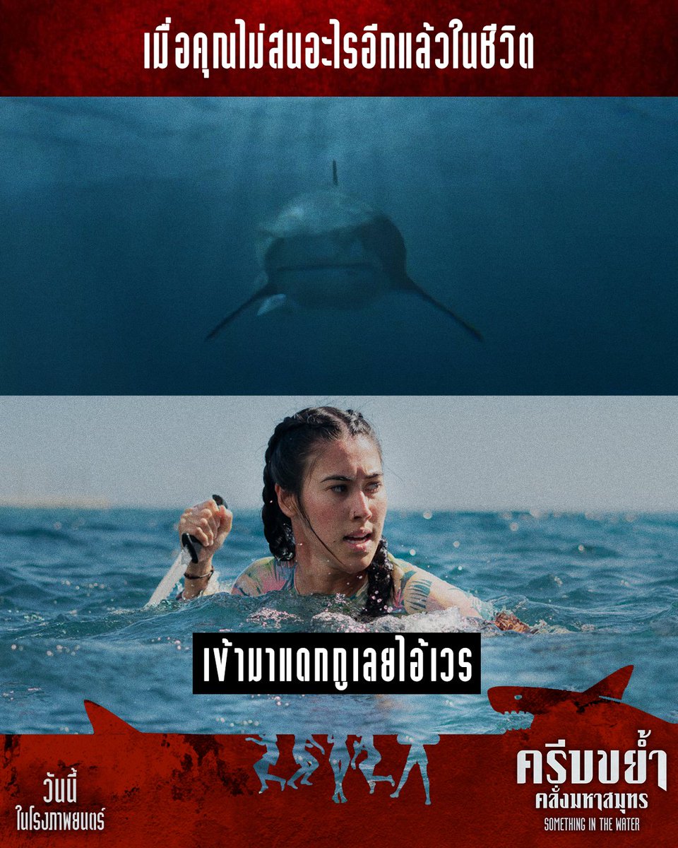 ฉลามก็ฉลามเหอะ
มาเลย..จังหวะนี้พร้อมบวกหมด

#SomethingIntheWater
#ครีบขย้ำคลั่งมหาสมุทร
ฉายแล้ววันนี้ ในโรงภาพยนตร์