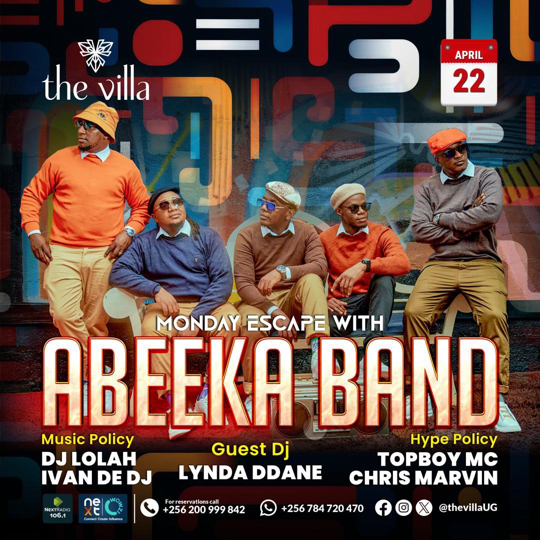 This evening …. We escape with Abeeka band and yours truly 😎 @thevillaUG